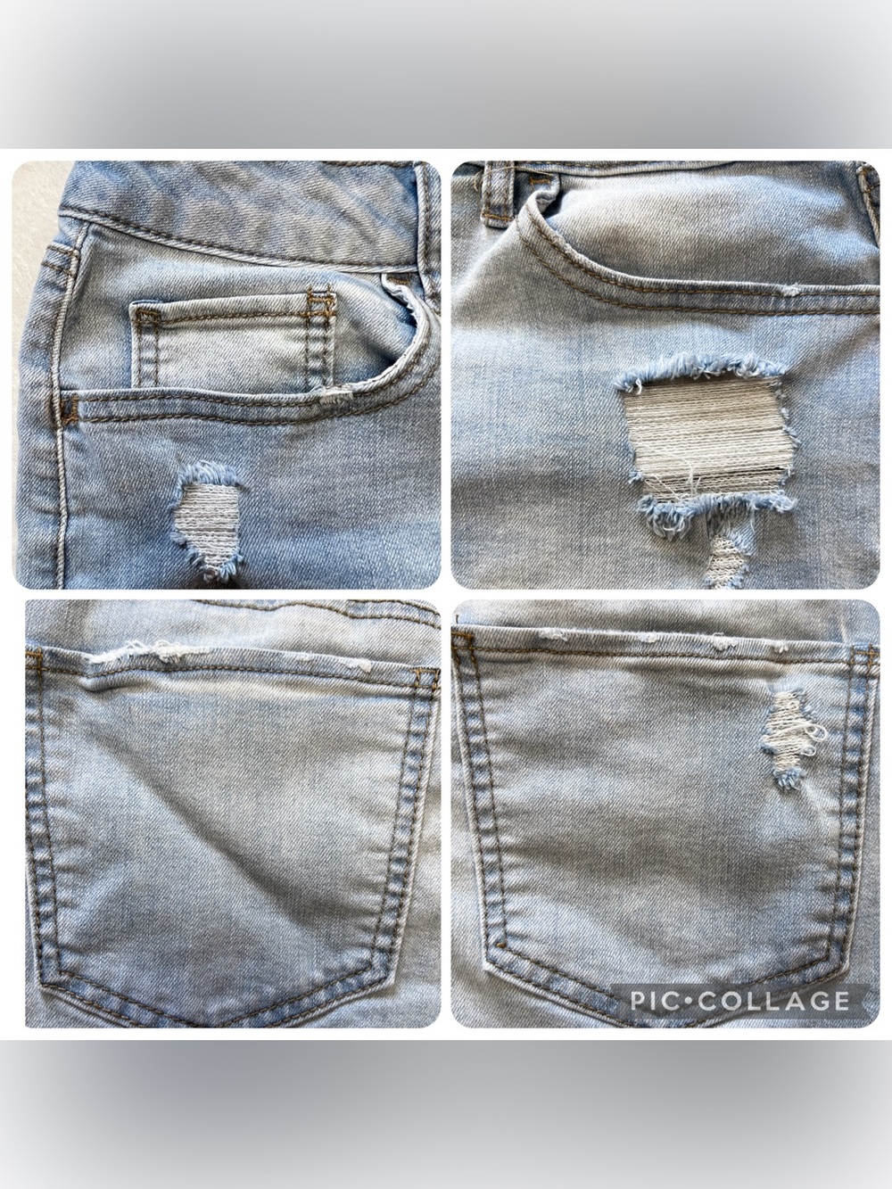 Vintage Y2K SO Shortie Light Wash Distressed Denim Juniors Cut-Off Shorts Size 7 - Picture 4 of 11